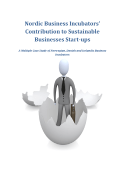Nordic Business Incubators` Contribution to Sustainable