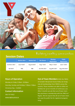 Session Dates - YMCA of Regina