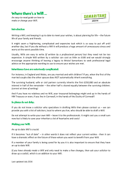 Guide to making or changing your Will