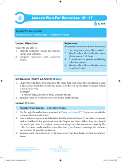 Lesson Plan For Exercises 16 &ndash; 17