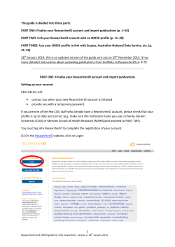 1 This guide is divided into three parts: PART ONE: Finalise your