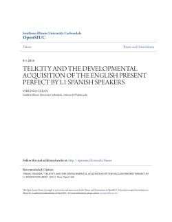 telicity and the developmental acquisition of the english present