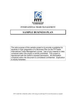 sample business plan - Forum for International Trade Training