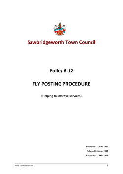 Fly Posting Procedure Policy 6.12