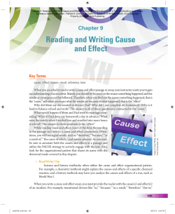 Reading and Writing Cause and Effect
