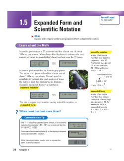 Expanded Form and Scientific Notation