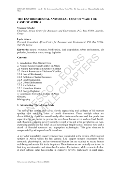 The Environmental and Social Cost of War: The Case of