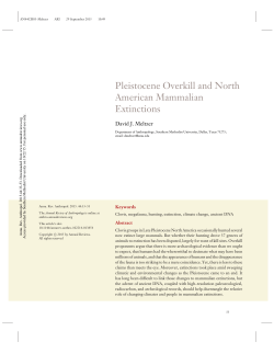 Pleistocene Overkill and North American Mammalian