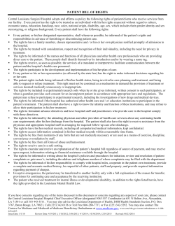 patient bill of rights - Central Louisiana Surgical Hospital