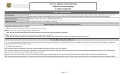 Unit 11.2: Identity -Personal Narrative English as a