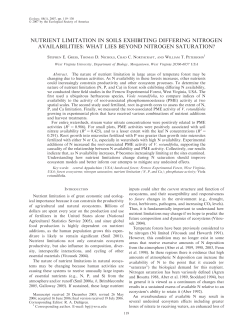 nutrient limitation in soils exhibiting differing nitrogen availabilities