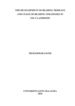 the development of reading modules and usage of