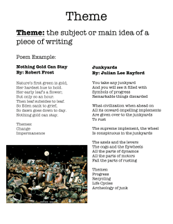 Theme: the subject or main idea of a piece of writing