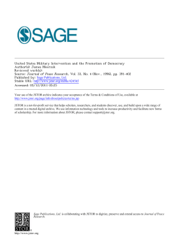 United States Military Intervention and the Promotion of Democracy