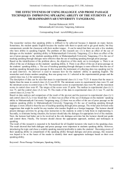 the effectiveness of using dialogue and prose passage techniques