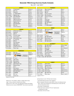 Group Exercise Schedule - YMCA of Greater Rochester