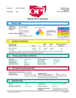 ii. hazardous ingredients iii. physical and chemical properties
