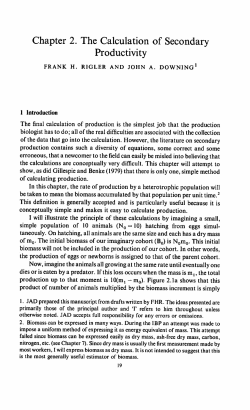 Chapter 2, Calculation of Secondary Production