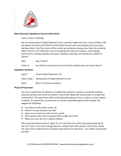 Senior Challenge We are backpacking in Pisgah National Fo