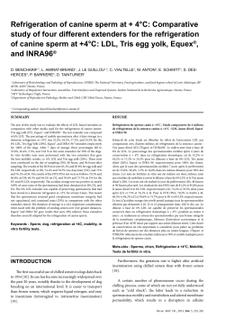 Refrigeration of canine sperm at + 4°C: Comparative study of four
