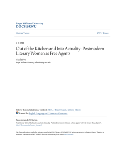 Out of the Kitchen and Into Actuality: Postmodern Literary Women as