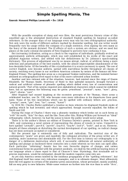 Simple Spelling Mania, The - Magyar HP Lovecraft Port&aacute;l