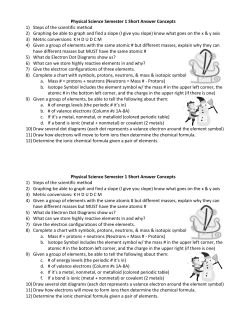 Physical Science Semester 1 Short Answer Concepts