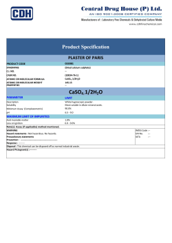 CaSO4.-1/2H2O - CDH Fine Chemicals
