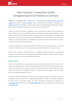 Esker Acquires e-integration GmbH, Strengthening Its EDI Position