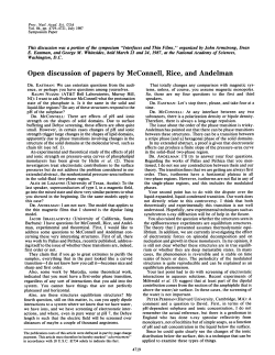 Open discussion of papers by McConnell, Rice, and Andelman