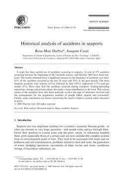 Historical analysis of accidents in seaports