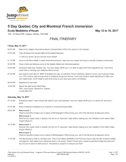 5 Day Quebec City and Montreal French immersion