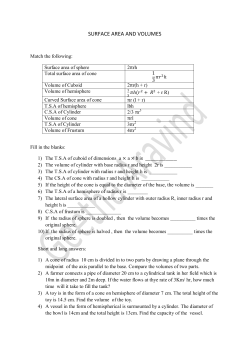 SURFACE AREA AND VOLUMES