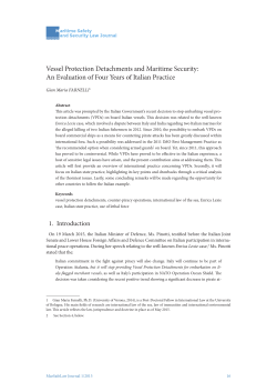 article here - Maritime Safety and Security Law Journal