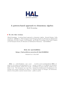 A pattern-based approach to elementary algebra