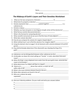 The Makeup of Earth`s Layers and Their Densities Worksheet