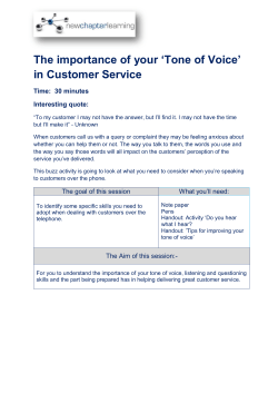 The importance of your `Tone of Voice` in Customer Service