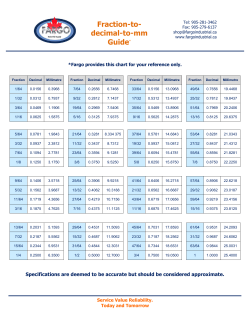 Fraction-to- decimal-to-mm Guide