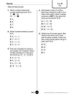 Mark the best answer. 1. Which number makes both number