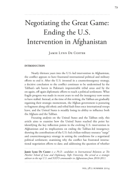 Ending the US Intervention in Afghanistan