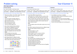 Problem solving Year 6 Summer 11