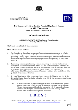 EU Common Position for the Fourth High Level Forum on Aid