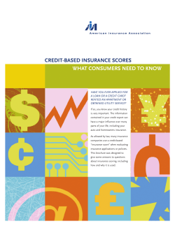 credit-based insurance scores what consumers need to know