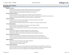 US History I Honors - SS3308H Scope and Sequence