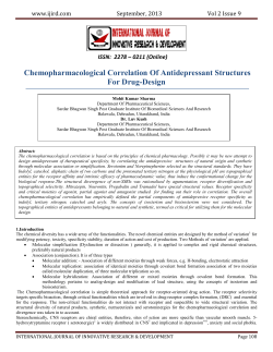 Chemopharmacological Correlation Of Antidepressant Structures