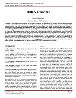 History of Sonnet - i