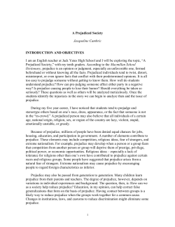 A Prejudiced Soceity
