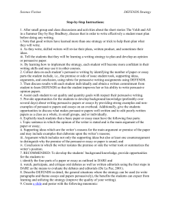 Science Fiction DEFENDS Strategy Step-by