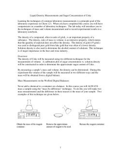 Determining the Density of Coke