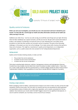 Quality control of mixtures
